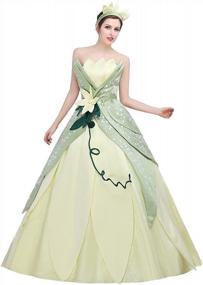 img 1 attached to Hand-Sewn Leaf Layered Costume Dress For Women By Angelaicos: Perfect For Parties And Ball Gowns