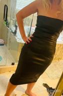 картинка 1 прикреплена к отзыву XLLAIS Women'S Sexy Strapless Tube Top Midi Dress: Off Shoulder Bodycon Party Faux Leather Look! от Wayne Espinoza