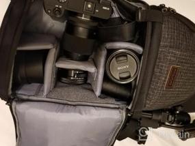 img 6 attached to MOSISO Противоударный рюкзак-сумка для камеры для беззеркальных камер Canon / Nikon / Sony / Fuji DSLR SLR с держателем для штатива и съемными модульными вставками, штормовой зеленый