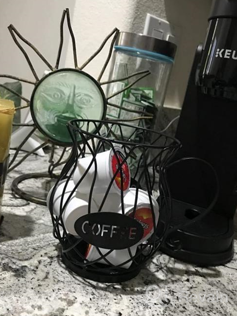 img 1 attached to Large-Capacity K Cup Coffee Pod Storage Rack For Kitchen Countertop, Organizer Holder For Coffee Capsules - MDHAND (Black, L) review by Brian Healy