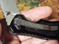 img 1 attached to Steinbrucke EDC Knife: 3.4'' Sandvik 14C28N Serrated Blade, G10 Aluminum Handle & Glass Breaker - Perfect Men Gift For Camping & Outdoor! review by Karthikeyan Behm