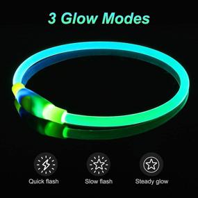 img 2 attached to 🐶 Multi-Color LED Light Up Dog Collar - USB Rechargeable - Dlitk - 1 Count - TPU Cuttable Size - Glow Collar for Dogs - Dog Collar Light for Walking at Night - for Large, Medium, and Small Dogs