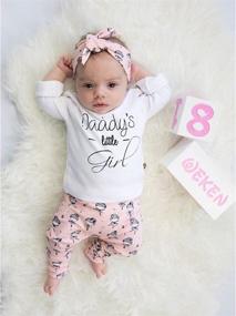img 3 attached to Adorable 3-Piece Outfit Set For Baby Girls - T-Shirt, Pants & Headband!