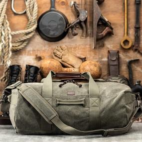 img 3 attached to Stone-Washed Cotton Canvas Retrospective 50 Duffel Bag