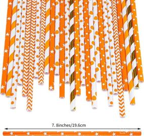 img 3 attached to 🍁 Cooraby 200-Piece Thanksgiving Paper Straws: Orange and Gold Assorted Biodegradable Straw Mix for Fall Leaf Autumn Wedding Supplies - 8 Style Variety Pack