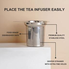 img 2 attached to Navy Ceramic Tea Mug With Infuser Basket And Lid - 20Oz Large Capacity Mug Ideal For Brewing Tea