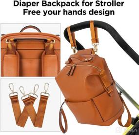 img 1 attached to Backpack Waterproof Leather Changing Station Diapering best on Diaper Bags