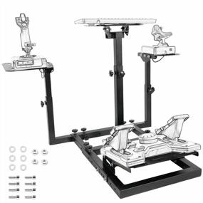 img 4 attached to Marada Universal Flight Sim Stand Or Racing Simulation Cockpit Adjustable Compatible With Thrustmaster HOTAS Warthog Logitech G25 G27 Wheels,Pedals,Throttle,Joystick Not Included