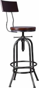 img 2 attached to Set Of 2 Height-Adjustable Industrial Swivel Bar Stools With Backrest For Kitchen, Dining, Office Or Counter - Vintage Style Guest Chairs By BOKKOLIK