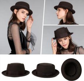 img 2 attached to Women'S Elegant Fedora Hat - Jeff & Aimy Short Brim Panama Style Bowler Cap With Belt For Winer Autumn