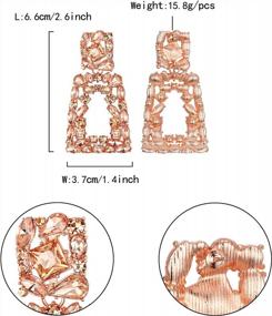 img 1 attached to Women'S Rectangle Dangle Earrings W/ Rhinestone Crystal Geometric Statement Design
