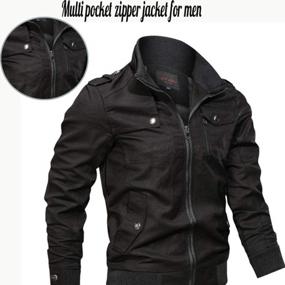 img 2 attached to Sandbank Men'S Military Style Cotton Jacket With Stand Collar And Zipper Closure - Durable And Fashionable Outdoor Windbreaker Coat For Men