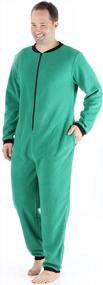 img 2 attached to Stay Warm And Cozy: Men'S Non-Footed Solid Color Fleece Onesie Pajamas By Sleepyheads