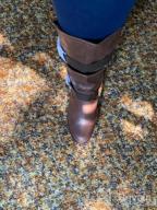 img 1 attached to Stylish Biker Boots For Women - GlobalWin Mid-Calf Dress Boots review by Trendsetters Hare