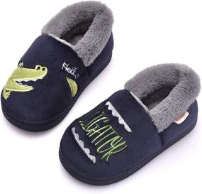 img 4 attached to BESONETY Girls Fuzzy Slippers Toddler Boys' Shoes ~ Slippers