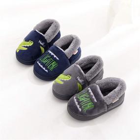 img 1 attached to BESONETY Girls Fuzzy Slippers Toddler Boys' Shoes ~ Slippers