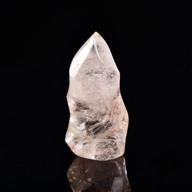 amoystone quartz crystal tower in flame shape, decorative healing stone for witchcraft, weighing 0.6-0.8 lbs, small size, in crystal white color logo