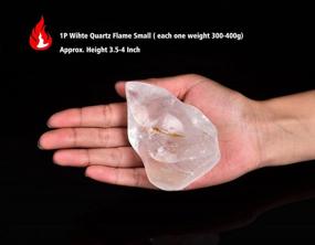 img 2 attached to AMOYSTONE Quartz Crystal Tower In Flame Shape, Decorative Healing Stone For Witchcraft, Weighing 0.6-0.8 LBS, Small Size, In Crystal White Color