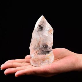 img 3 attached to AMOYSTONE Quartz Crystal Tower In Flame Shape, Decorative Healing Stone For Witchcraft, Weighing 0.6-0.8 LBS, Small Size, In Crystal White Color