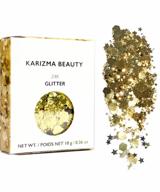shine like a queen with karizma's holographic 24k gold chunky glitter set for face, hair, eyes and body - perfect for raves, festivals and every day glam! logo