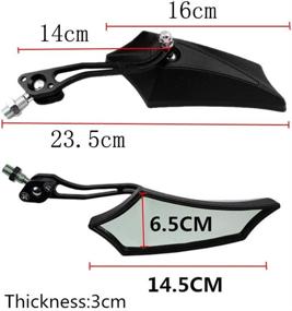 img 3 attached to 🛵 ESUPPORT Universal Black Motorcycle Mirror - Rear View Side Mirror for ATV, Scooter, Bike, Sport - 8mm and 10mm Compatible