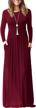 auselily women's maxi dress with pockets - long sleeve loose plain casual long dresses logo