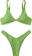 👙 verdusa women's high cut thong bikini set swimsuit with twist front логотип