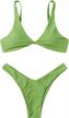 👙 verdusa women's high cut thong bikini set swimsuit with twist front logo