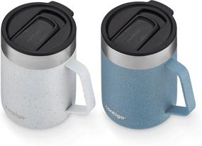 img 2 attached to Contigo 14 Oz. Stainless Steel Vacuum-Insulated Mugs With Handles And Splash-Proof Lids, Pack Of 2, Salt Speckle & Dark Ice Speckle - Ideal For Hot And Cold Beverages