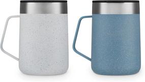 img 3 attached to Contigo 14 Oz. Stainless Steel Vacuum-Insulated Mugs With Handles And Splash-Proof Lids, Pack Of 2, Salt Speckle & Dark Ice Speckle - Ideal For Hot And Cold Beverages