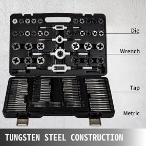 img 3 attached to Happybuy 110Pcs Tap & Die Set: Metric M2-M18 Tungsten Steel Titanium W/ Storage Case - Cut External & Internal Threads