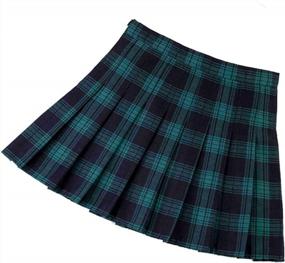 img 2 attached to Chic & Versatile: High-Waisted Pleated Skirts For Women & Girls - Perfect For School, Tennis & More!