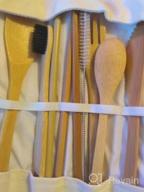 img 1 attached to 2-Pack Bamboo Utensils Set W/ Bonus 2 Toothbrushes, Straws & Storage Bags - Reusable Greenzla Cutlery Kit review by Eric Grayson