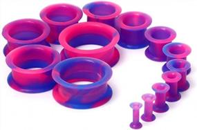 img 2 attached to Ear Stretching Kit Set - 20/28Pcs 8G-1" WBRWP Hollow Hard Silicone Plugs And Tunnels - Gauges Stretcher For Body Piercing And Expanding Ear Jewelry