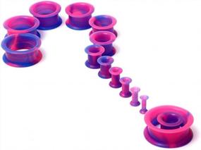 img 4 attached to Ear Stretching Kit Set - 20/28Pcs 8G-1" WBRWP Hollow Hard Silicone Plugs And Tunnels - Gauges Stretcher For Body Piercing And Expanding Ear Jewelry