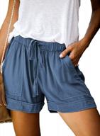 stay comfy and chic this summer with roskiki women's drawstring shorts – complete with pockets! logo