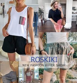 img 1 attached to Stay Comfy And Chic This Summer With ROSKIKI Women'S Drawstring Shorts – Complete With Pockets!