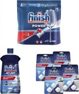 finish powerball dishwasher detergent tablets with jet-dry rinse agent and in-wash cleaner for a spotless clean and grease-free results logo