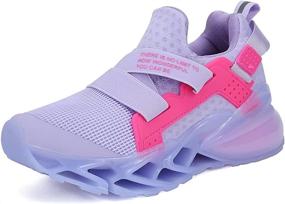 img 3 attached to Sneakers Running Breathable Sports Lightweight Girls' Shoes via Athletic