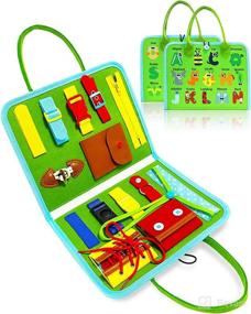 img 4 attached to 🧩 Exorany Busy Board: Montessori Toy Gifts for 1-4 Year Olds, Sensory Development & Learning Activities for Toddlers, Fine Motor Skill Development & Educational Travel Toy