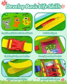 img 3 attached to 🧩 Exorany Busy Board: Montessori Toy Gifts for 1-4 Year Olds, Sensory Development & Learning Activities for Toddlers, Fine Motor Skill Development & Educational Travel Toy