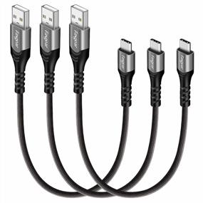 img 4 attached to 💨 Fast Charging & High-Speed Data Sync: Fasgear USB C Short Cables 1ft, 3 Pack - Compatible with Moto G6 G7, Galaxy S8 S8+ S9 S21 Note 20, Oneplus 7 7pro, Huawei P30 (Gray)
