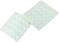 clear glass protective pads (50 pcs) - 1/2" diameter glass table top spacers - made in usa - transparent self stick rubber bumpers for cabinets, drawers, cutting boards logo
