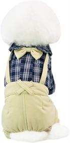 img 1 attached to Stylish Dog T-Shirt Clothing with Plaid Collar for Small Dog 🐶 Puppy Cat - Cool Tank Top Vest for Casual Summer & Autumn