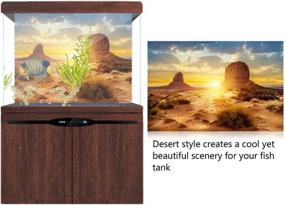 img 3 attached to 🐠 Enhanced HEEPDD Sun and Desert Style Aquarium Poster, Thicken PVC Adhesive Static Cling Wallpaper Sticker for Fish Tanks, Terrariums, and More (91 x 41cm)