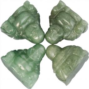 img 2 attached to Bring Home Good Luck And Positivity With Mookaitedecor'S 1.5-Inch Green Aventurine Happy Buddha Crystal Figurine Carved Pocket Stone For Home Decoration