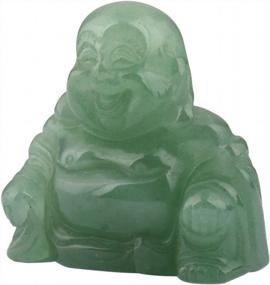 img 4 attached to Bring Home Good Luck And Positivity With Mookaitedecor'S 1.5-Inch Green Aventurine Happy Buddha Crystal Figurine Carved Pocket Stone For Home Decoration