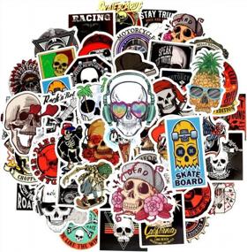 img 4 attached to Waterproof Punk Vinyl Laptop Stickers Car Decals For Teens Adults (50Pcs Skull Style)