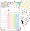 magnetic dry erase kids chore chart with 26 tasks, 63 stars and 8.5"x12" iridescent mermaid design logo