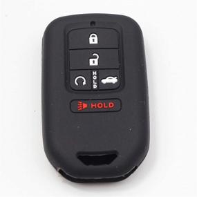 img 2 attached to Btopars 2pcs 5 Buttons Black Silicone Smart Key Fob Cover Case Skin Protector Bag - Honda 2019 2020 2021 Civic Accord Pilot CR-V CRV Insight Passport Key Remote A2C81642600